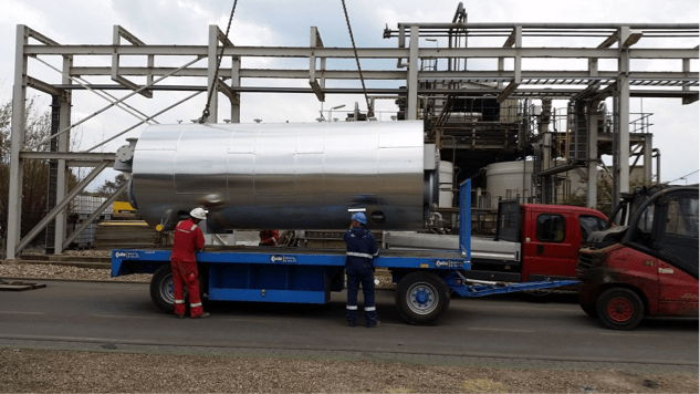 Delivery of new, pre-insulated boiler